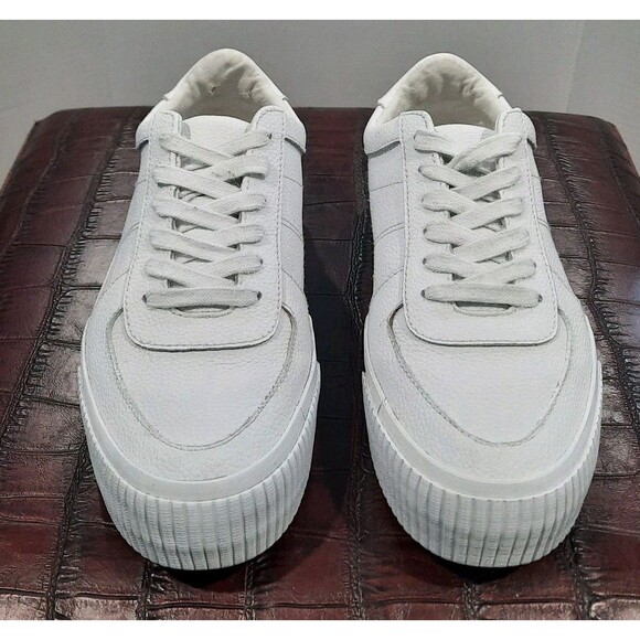 ASOS DESIGN White Duet Flatform Lace-up Leather Chunky SneakersWOMEN Size 6/US - Picture 3 of 10